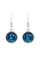 Bright & Beautiful Drop Earrings in Ornate Silver - EDOS024