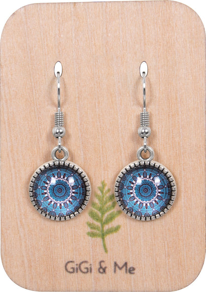 Mandala Drop Earrings in Ornate Silver - EDOS029