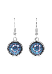 Mandala Drop Earrings in Ornate Silver - EDOS029