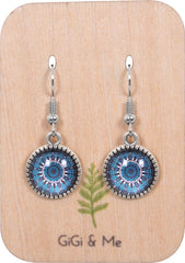 Mandala Drop Earrings in Ornate Silver - EDOS029