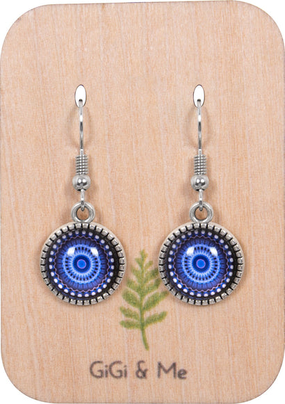 Mandala Drop Earrings in Ornate Silver - EDOS031