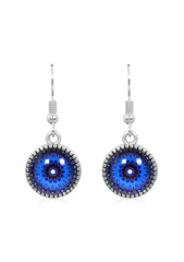 Mandala Drop Earrings in Ornate Silver - EDOS032