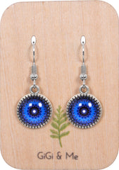 Mandala Drop Earrings in Ornate Silver - EDOS032