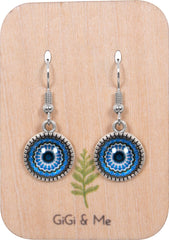 Mandala Drop Earrings in Ornate Silver - EDOS034