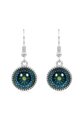 Bright & Beautiful Drop Earrings in Ornate Silver - EDOS035