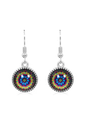 Bright & Beautiful Drop Earrings in Ornate Silver - EDOS038