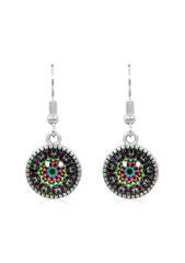 Bright & Beautiful Drop Earrings in Ornate Silver - EDOS039