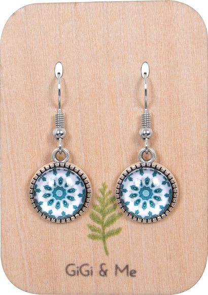 Bright & Beautiful Drop Earrings in Ornate Silver - EDOS042