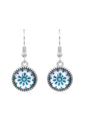 Bright & Beautiful Drop Earrings in Ornate Silver - EDOS042