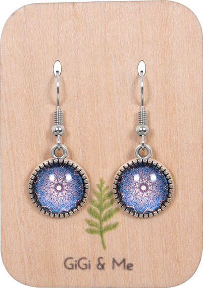 Mandala Drop Earrings in Ornate Silver - EDOS043
