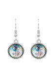 Spring Time Blossoms Drop Earrings in Ornate Silver - EDOS044