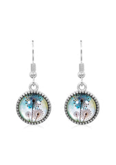 Spring Time Blossoms Drop Earrings in Ornate Silver - EDOS044