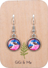 Spring Time Blossoms Drop Earrings in Ornate Silver - EDOS045