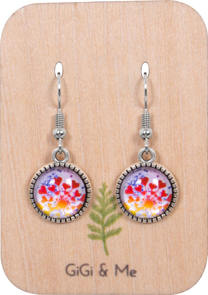 Spring Time Blossoms Drop Earrings in Ornate Silver - EDOS046