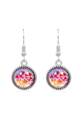 Spring Time Blossoms Drop Earrings in Ornate Silver - EDOS046