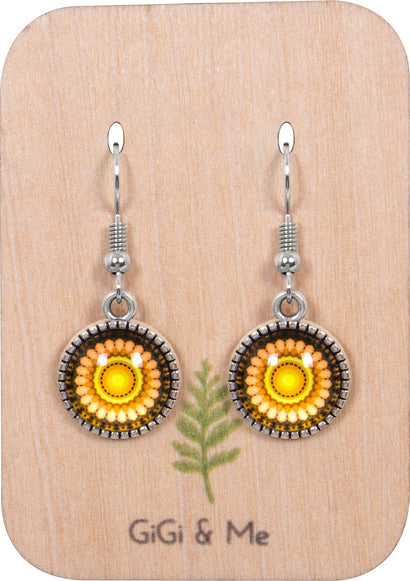 Mandala Drop Earrings in Ornate Silver - EDOS050