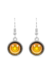 Mandala Drop Earrings in Ornate Silver - EDOS050