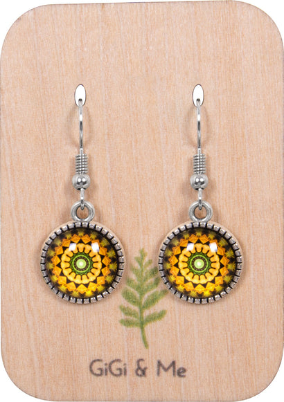 Mandala Drop Earrings in Ornate Silver - EDOS051