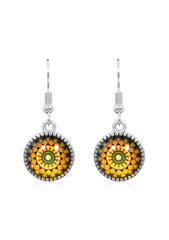 Mandala Drop Earrings in Ornate Silver - EDOS051