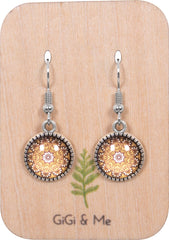 Mandala Drop Earrings in Ornate Silver - EDOS052