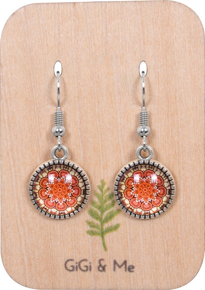 Mandala Drop Earrings in Ornate Silver - EDOS054