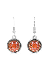 Mandala Drop Earrings in Ornate Silver - EDOS054