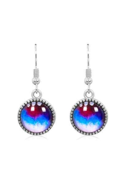 Ombre Drop Earrings in Ornate Silver - EDOS055