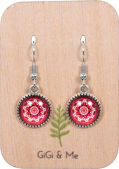 Mandala Drop Earrings in Ornate Silver - EDOS056