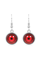 Mandala Drop Earrings in Ornate Silver - EDOS057