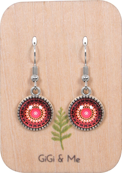 Mandala Drop Earrings in Ornate Silver - EDOS058