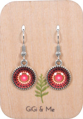 Mandala Drop Earrings in Ornate Silver - EDOS058