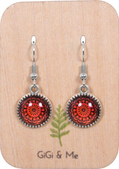 Mandala Drop Earrings in Ornate Silver - EDOS059