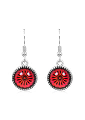 Mandala Drop Earrings in Ornate Silver - EDOS060