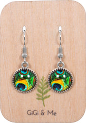 Birds of a Feather Drop Earrings in Ornate Silver - EDOS068