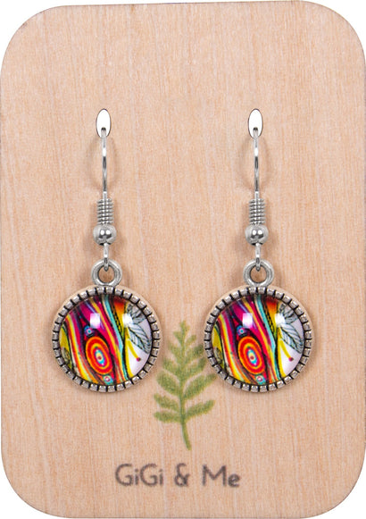 Birds of a Feather Drop Earrings in Ornate Silver - EDOS069