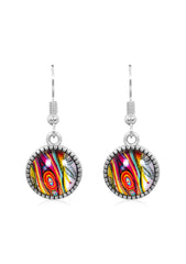 Birds of a Feather Drop Earrings in Ornate Silver - EDOS069