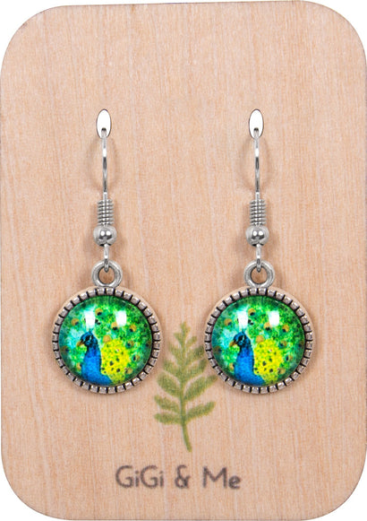 Birds of a Feather Drop Earrings in Ornate Silver - EDOS070