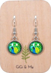 Birds of a Feather Drop Earrings in Ornate Silver - EDOS070