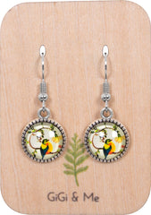 Spring Time Blossoms Drop Earrings in Ornate Silver - EDOS071