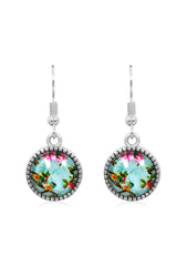 Spring Time Blossoms Drop Earrings in Ornate Silver - EDOS072