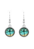 Spring Time Blossoms Drop Earrings in Ornate Silver - EDOS073