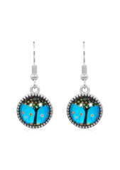 Spring Time Blossoms Drop Earrings in Ornate Silver - EDOS074