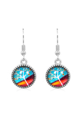 Spring Time Blossoms Drop Earrings in Ornate Silver - EDOS075