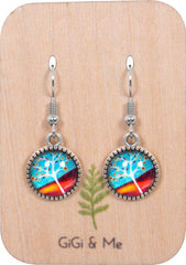 Spring Time Blossoms Drop Earrings in Ornate Silver - EDOS075