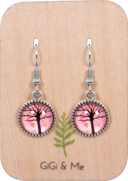 Spring Time Blossoms Drop Earrings in Ornate Silver - EDOS076