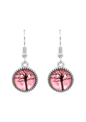 Spring Time Blossoms Drop Earrings in Ornate Silver - EDOS076