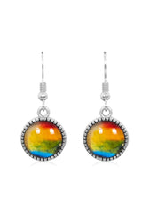 Ombre Drop Earrings in Ornate Silver - EDOS084