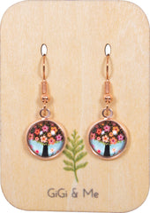 Spring Time Blossoms Drop Earrings in Rose Gold - EDRG013