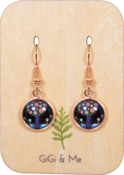 Spring Time Blossoms Drop Earrings in Rose Gold - EDRG014