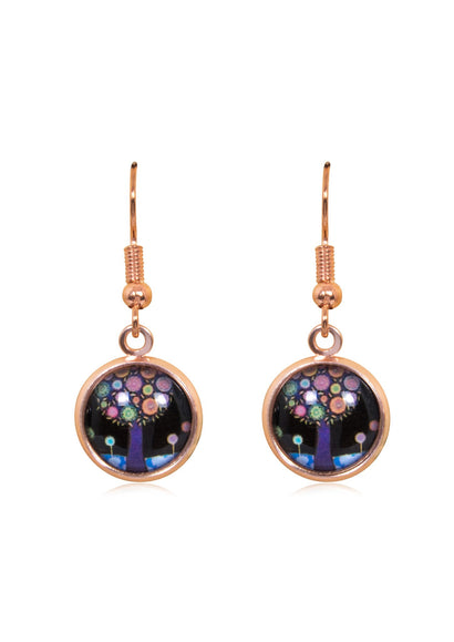 Spring Time Blossoms Drop Earrings in Rose Gold - EDRG014